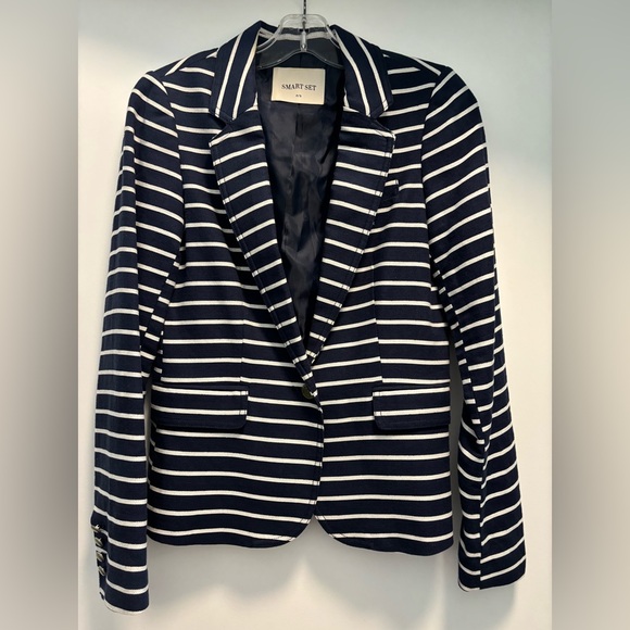 Smart Set Jackets & Blazers - Navy Striped Blazer by Smart Set